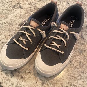 Navy sperry slip ons